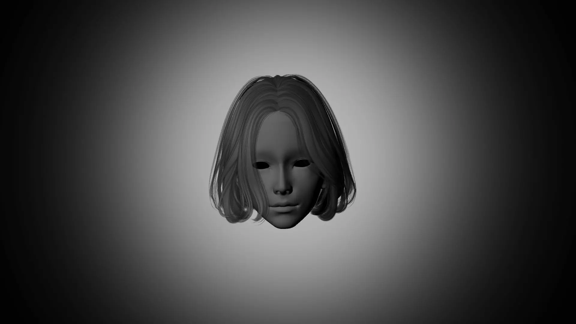 Hair for games Low-poly 3D model Low-poly 3D model_0
