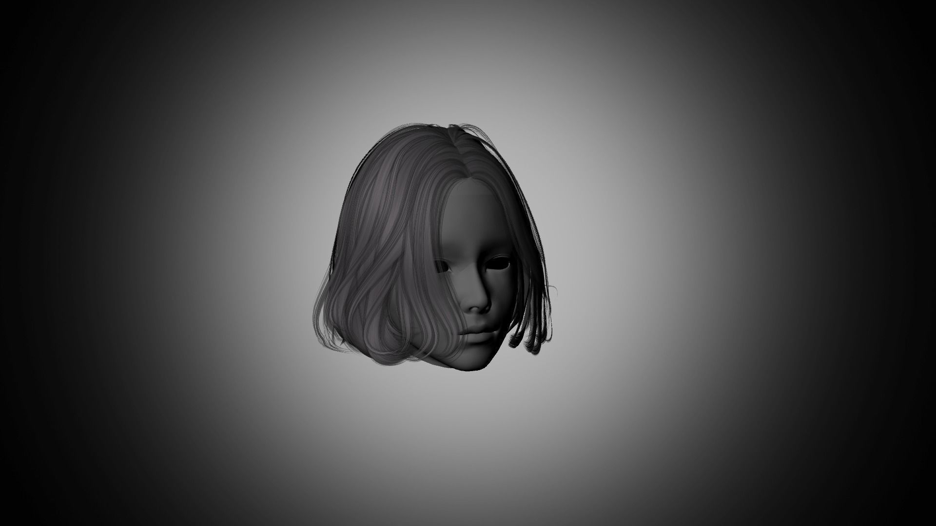 Hair for games Low-poly 3D model Low-poly 3D model_1
