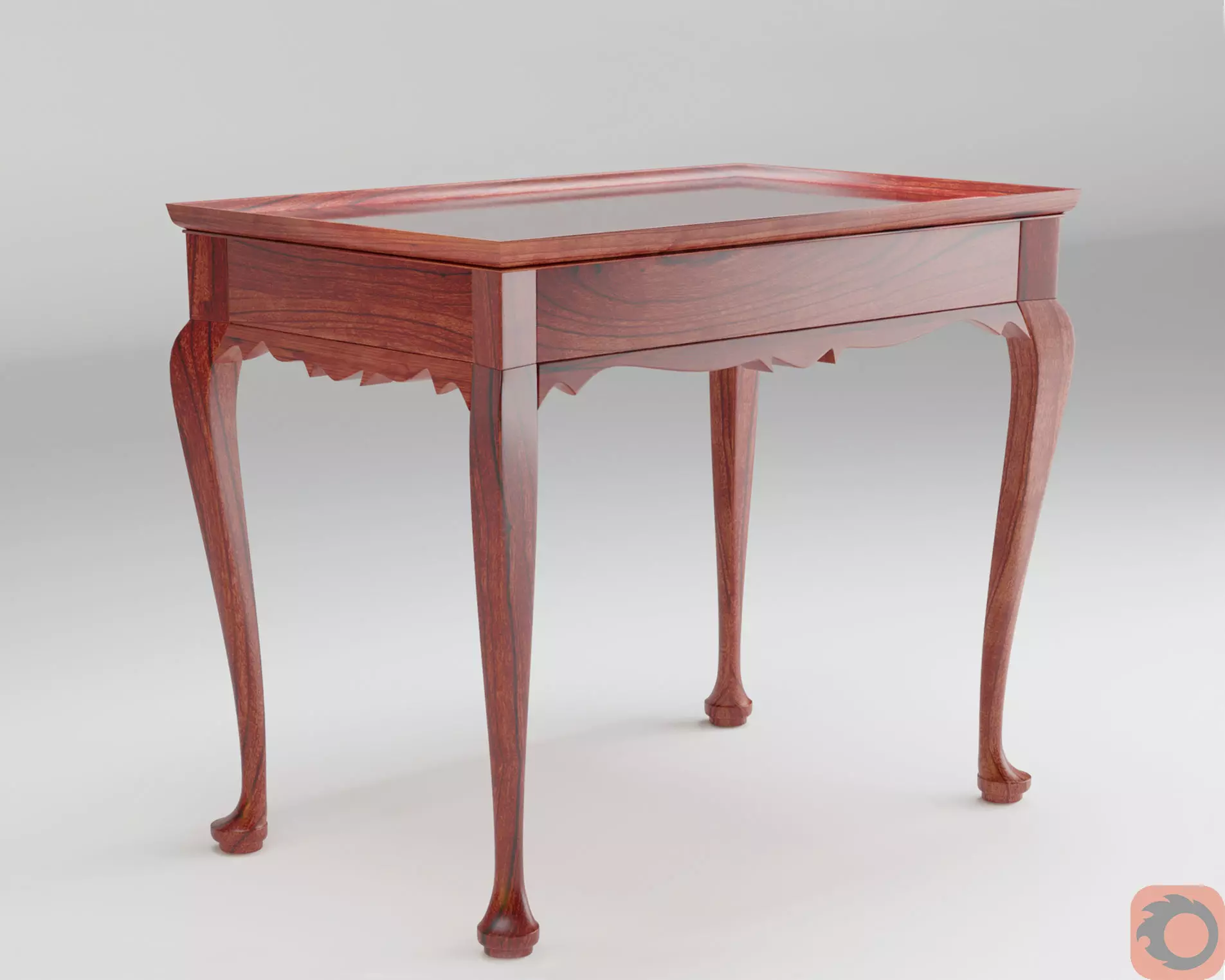 Queen Anne Tea Table Free 3D model