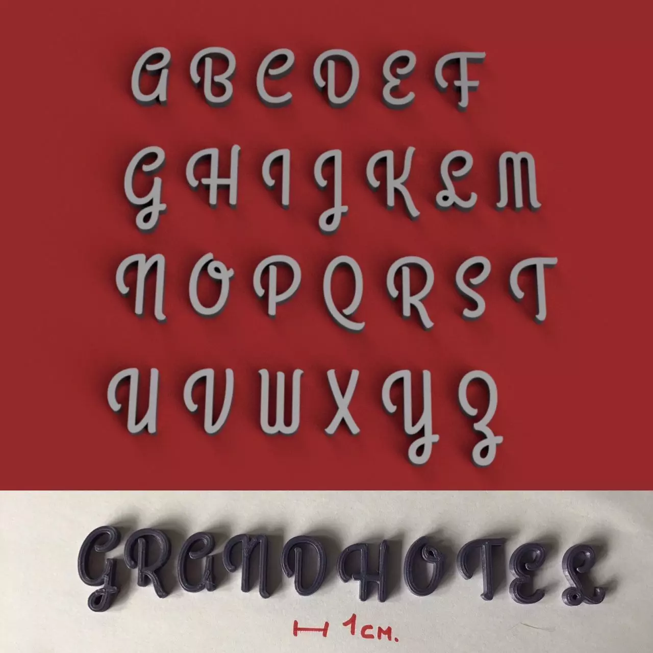 GRANDHOTEL uppercase and lowercase 3D Letters STL FILE 3D print model