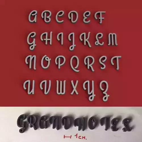 GRANDHOTEL uppercase and lowercase 3D Letters STL FILE