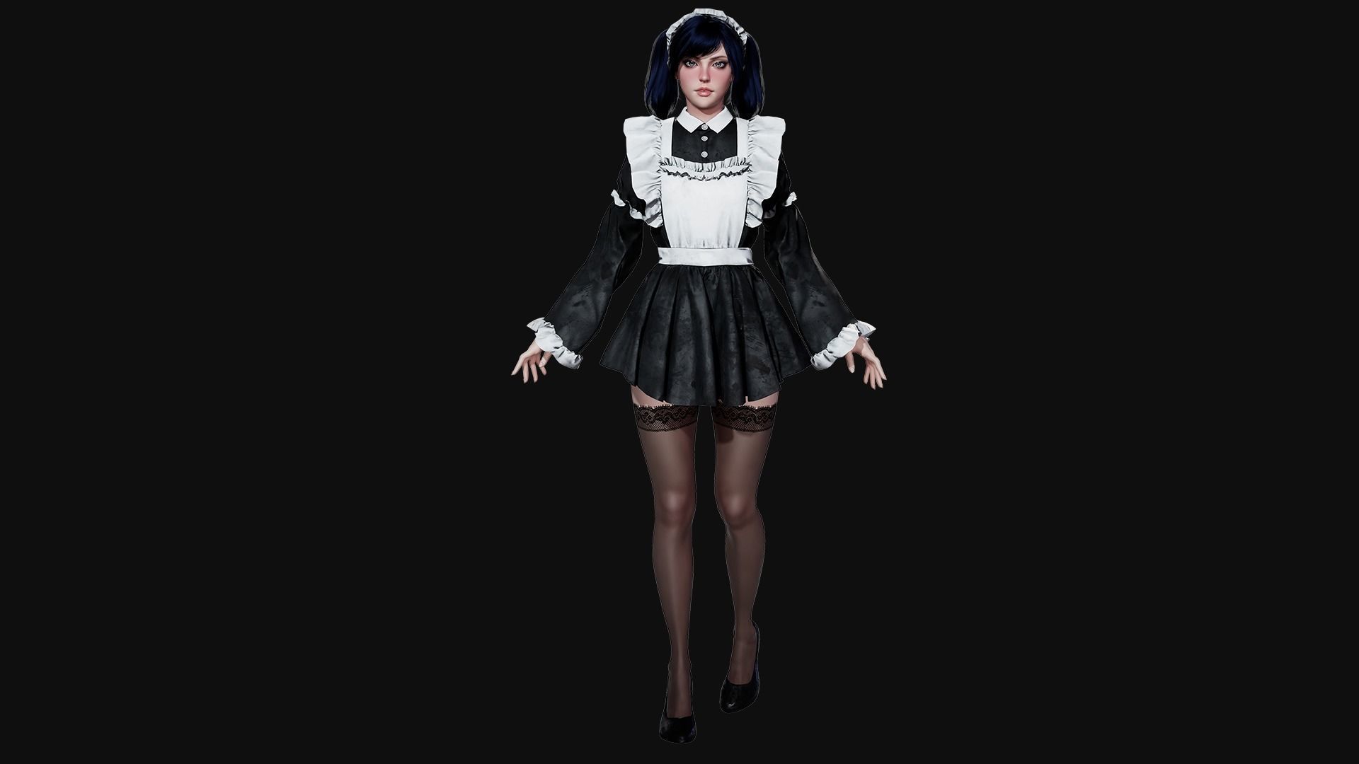 Maid - Game Ready Low-poly 3D model_14
