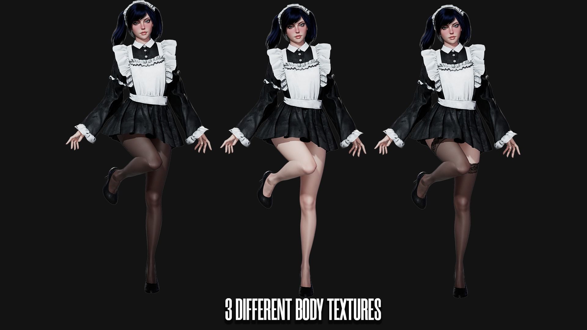 Maid - Game Ready Low-poly 3D model_7