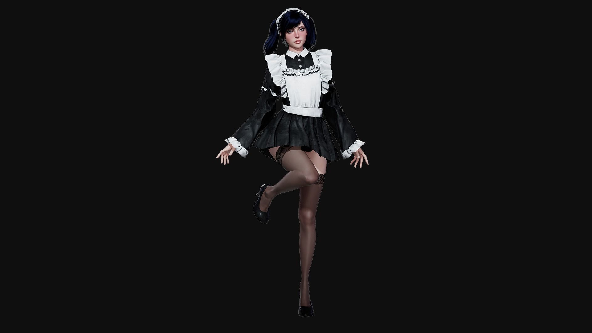 Maid - Game Ready Low-poly 3D model_16