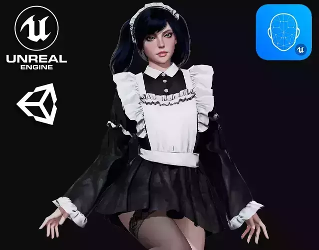 Maid - Game Ready Low-poly 3D model