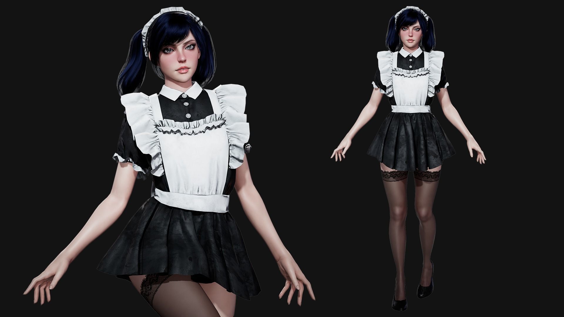 Maid - Game Ready Low-poly 3D model_2