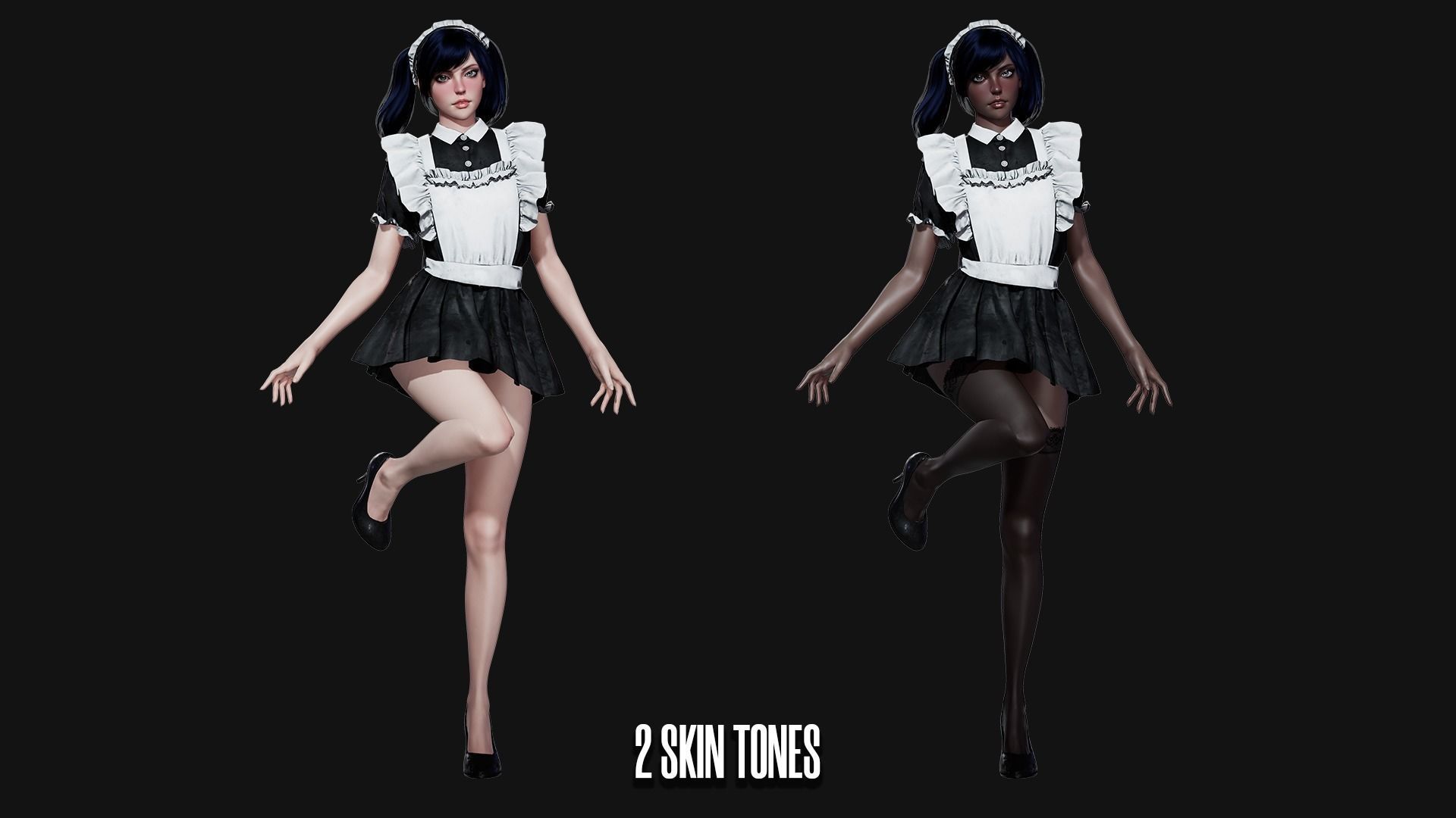 Maid - Game Ready Low-poly 3D model_6