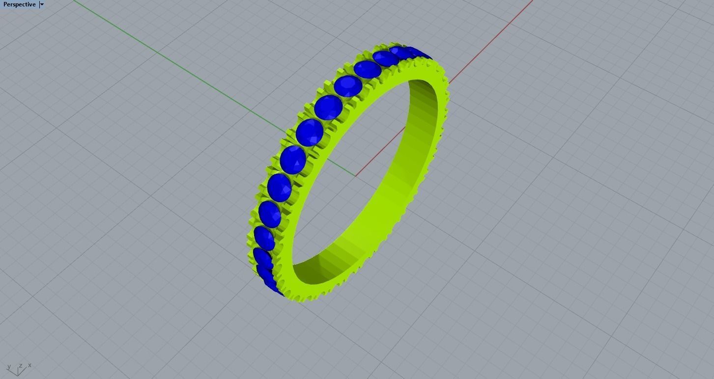  Beautiful ring with diamonds 3D print model_7