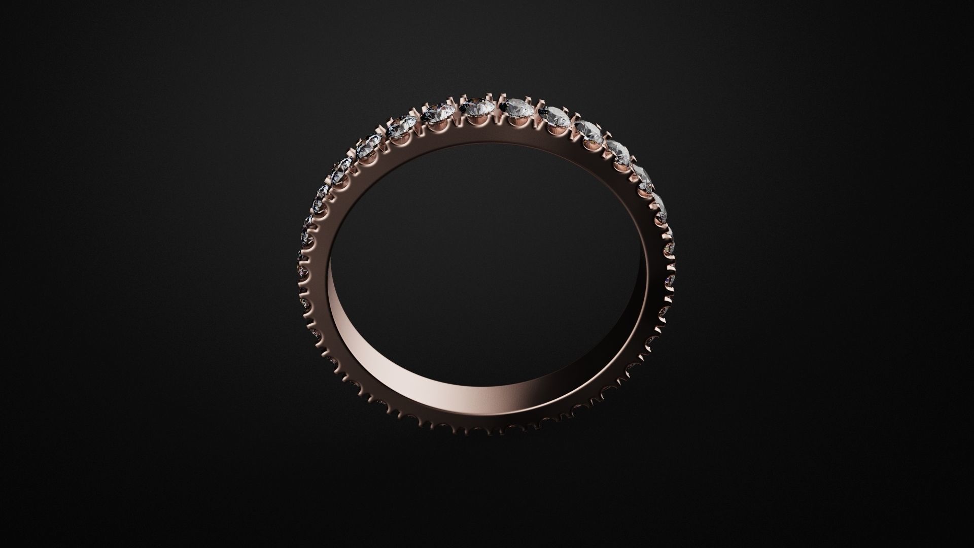  Beautiful ring with diamonds 3D print model_1