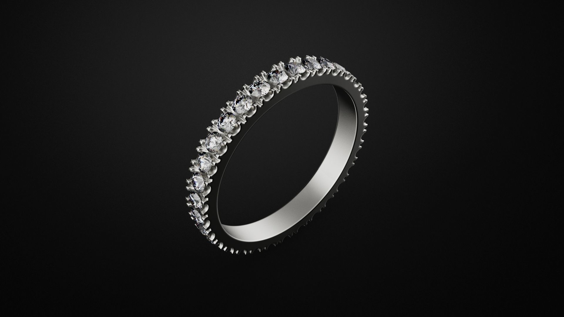  Beautiful ring with diamonds 3D print model_3