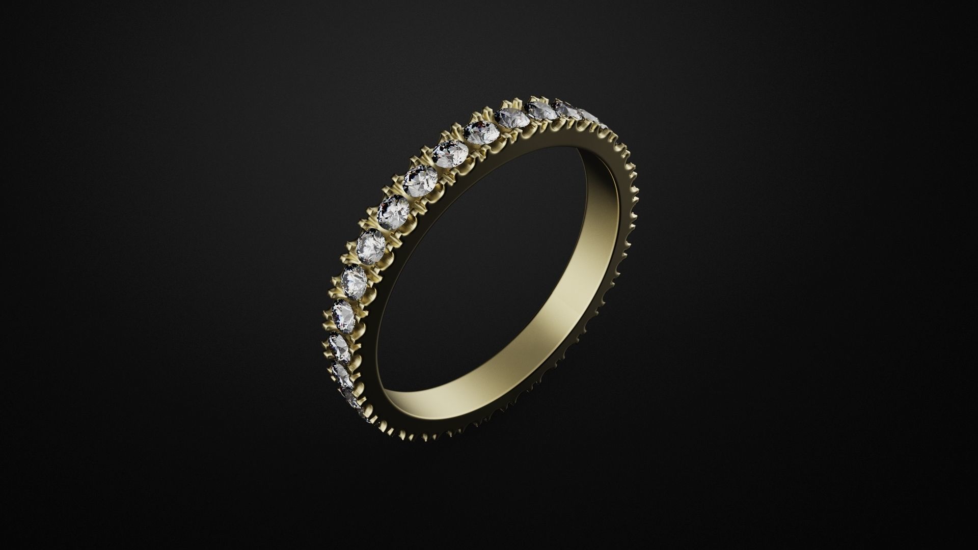  Beautiful ring with diamonds 3D print model_4