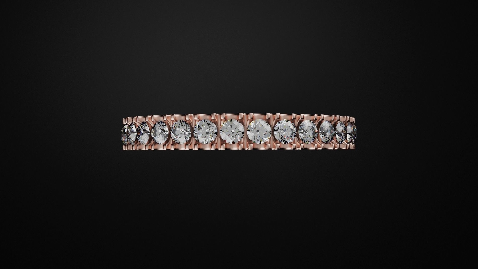  Beautiful ring with diamonds 3D print model_2