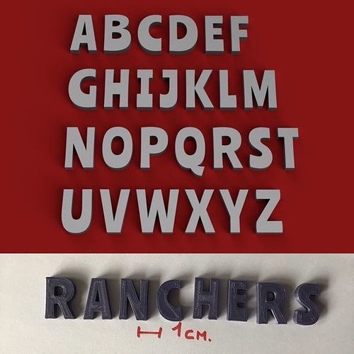 RANCHERS uppercase and lowercase 3D Letters STL FILE 3D print model