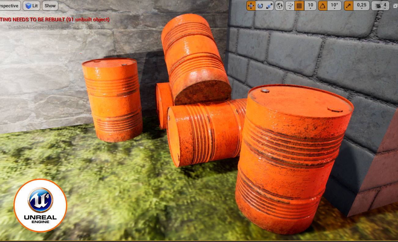 rusty metal barrel red Low-poly 3D model_3