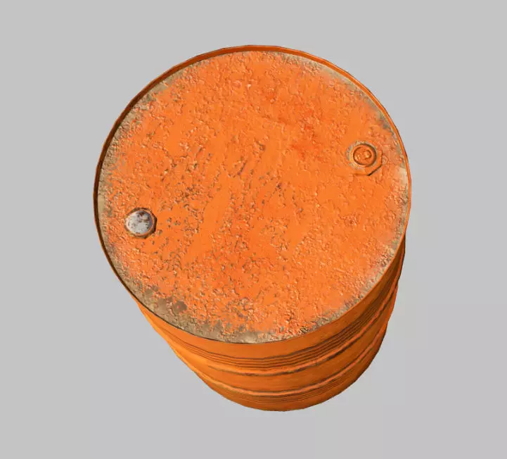 rusty metal barrel red Low-poly 3D model_0