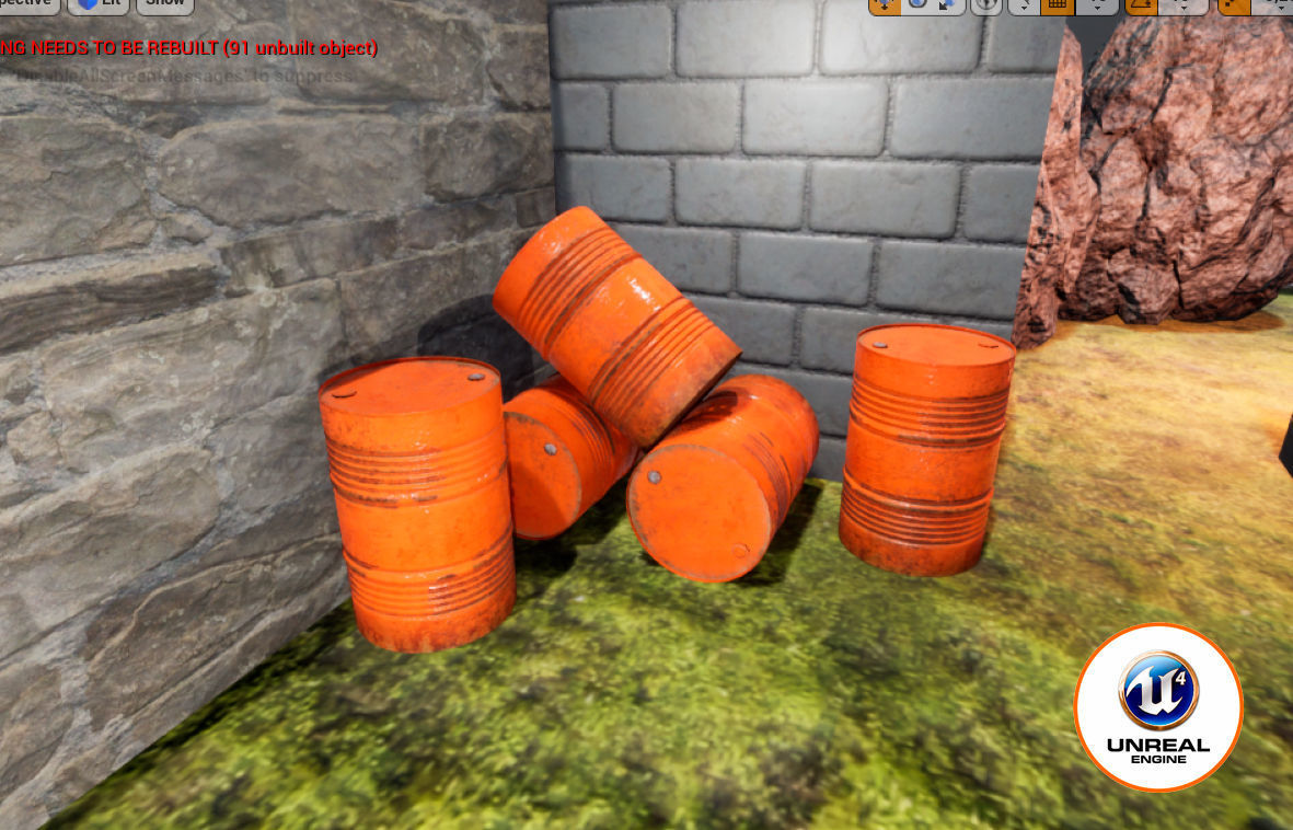 rusty metal barrel red Low-poly 3D model_4