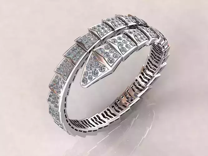 Viper Snake Bracelet Full Pave 3D print model