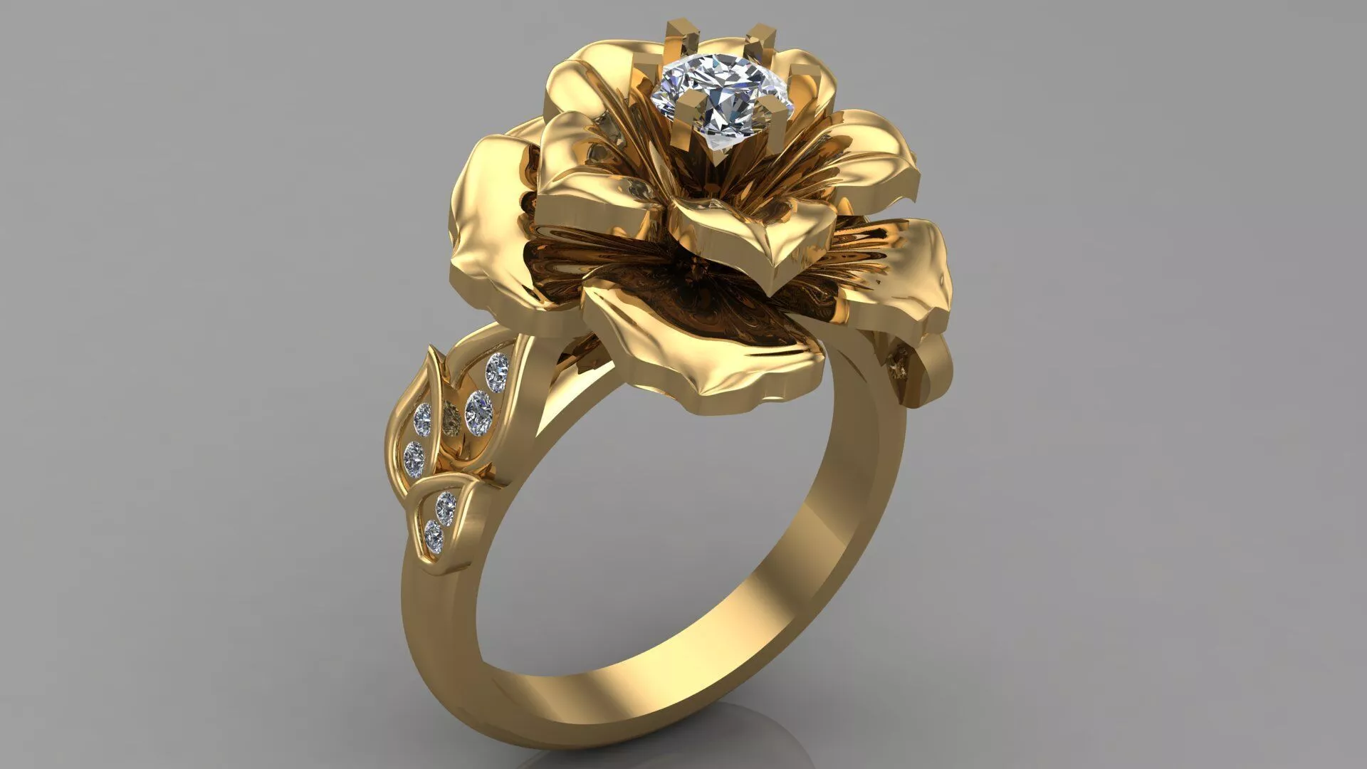 flower ring 3D print model