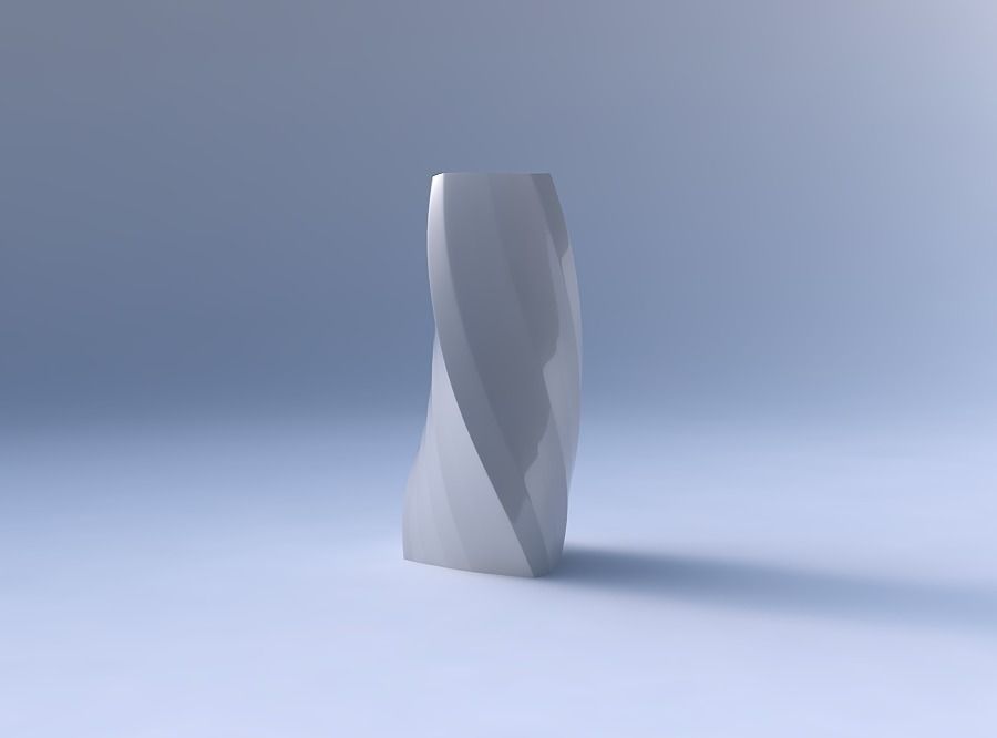 Vase twist puffy tipped triangle with bands uniform vertical 3D print model_4