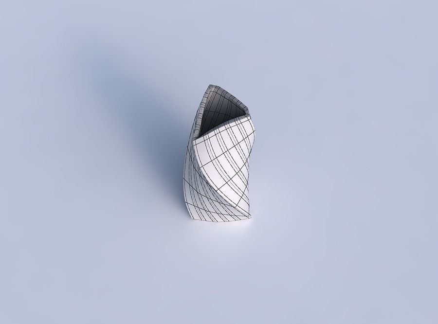 Vase twist puffy tipped triangle with bands uniform vertical 3D print model_6