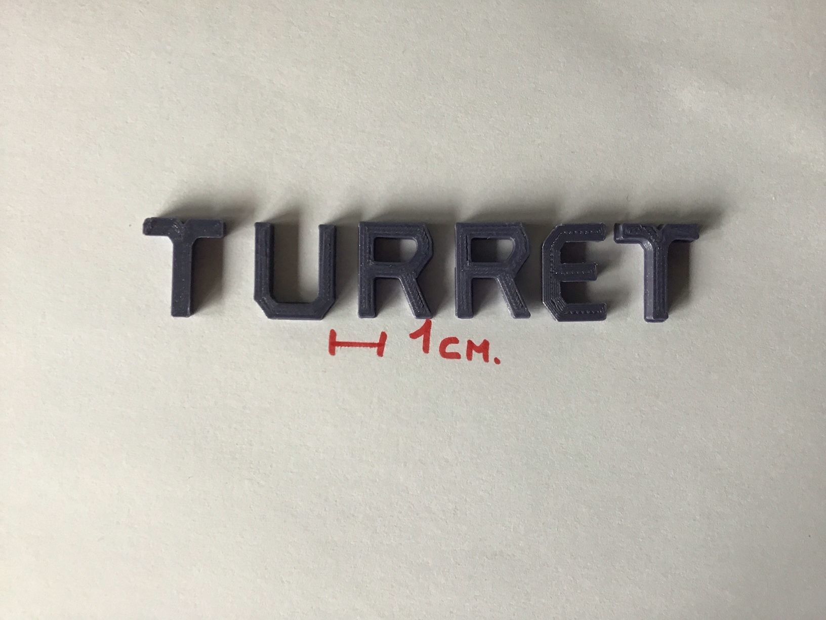 TURRET uppercase and lowercase 3D Letters STL FILE 3D print model_2