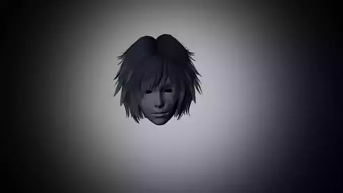 Hair for games Low-poly 3D model