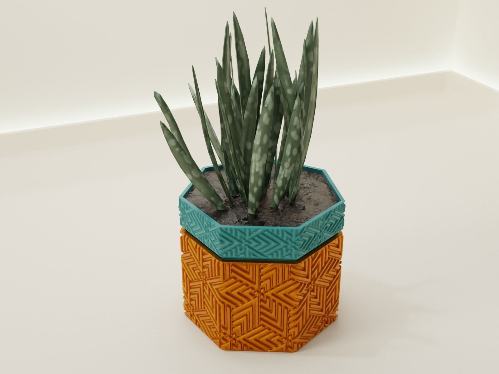 Self Watering pot 63 3D print model_3