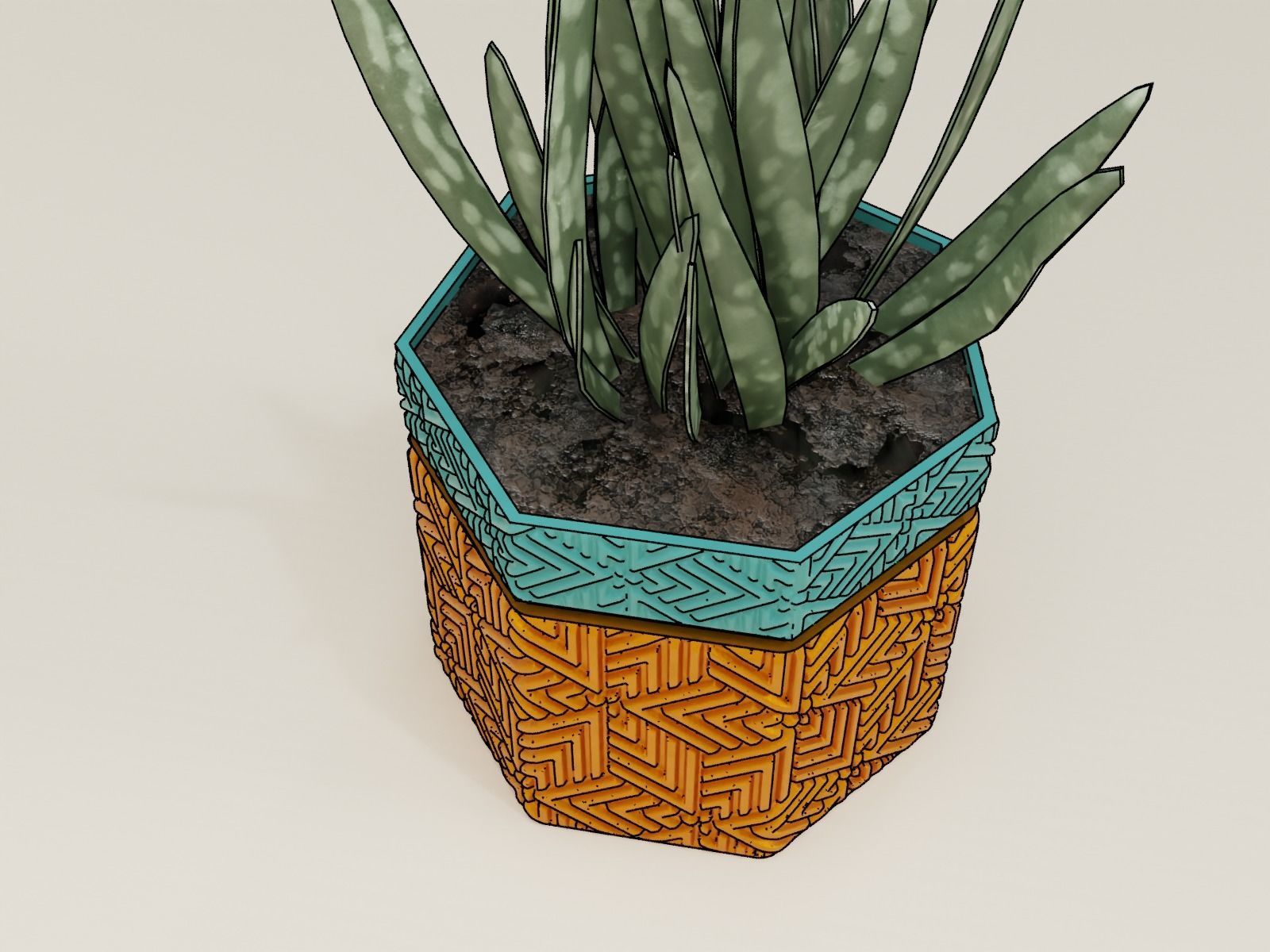 Self Watering pot 63 3D print model_4