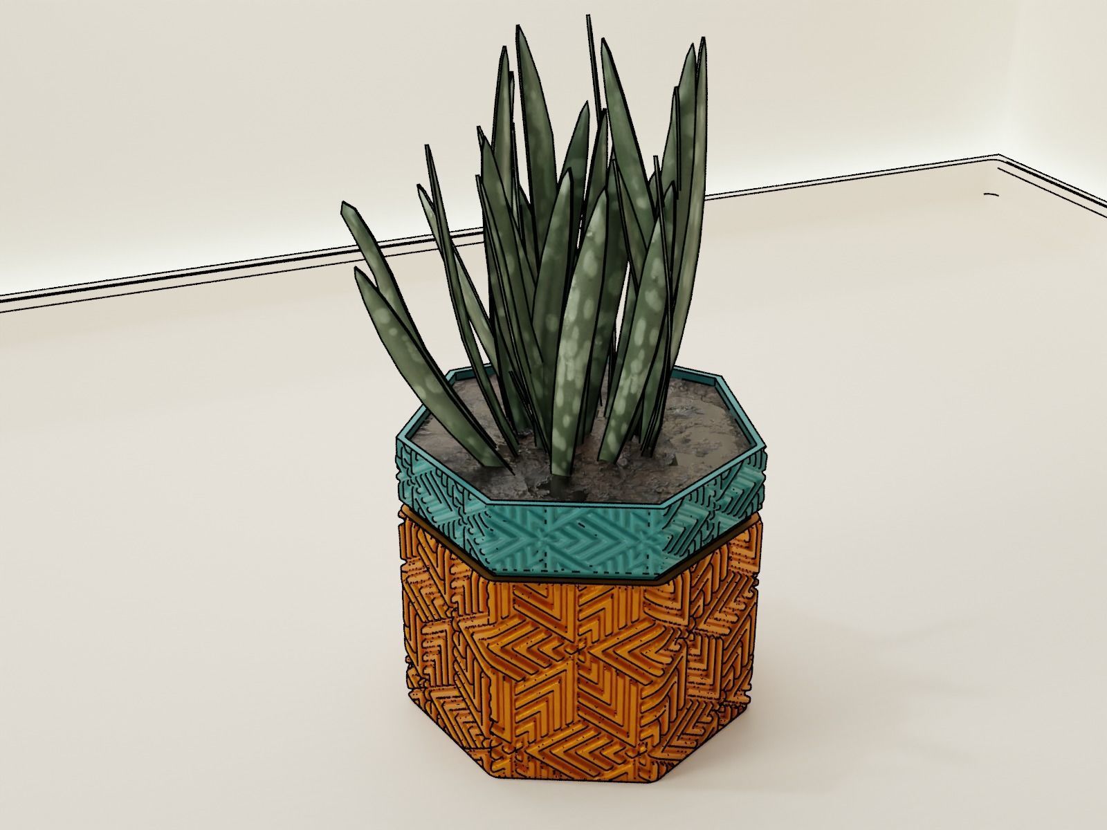 Self Watering pot 63 3D print model_2