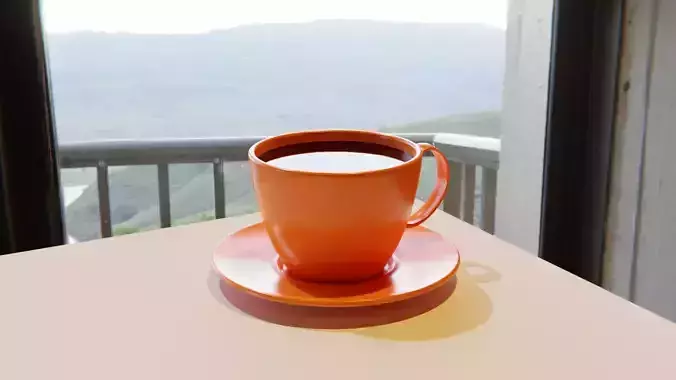 Realistic coffee cup