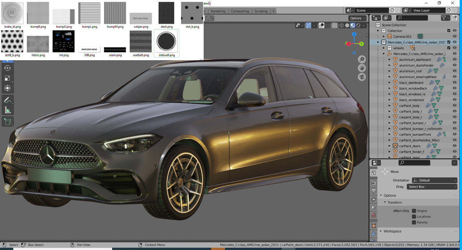 Mercedes-Benz C-class estate AMG-line 2021 3D model_31
