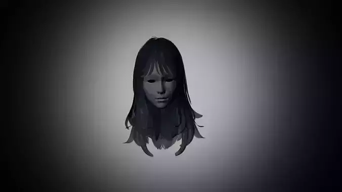 Hair for games Low-poly 3D model