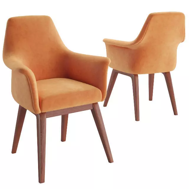 Viva wood Armchair 3D model_0
