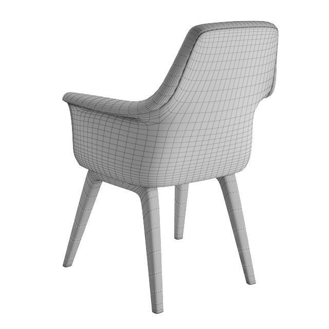 Viva wood Armchair 3D model_4