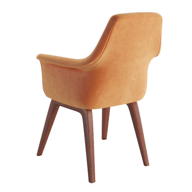 Viva wood Armchair 3D model_3
