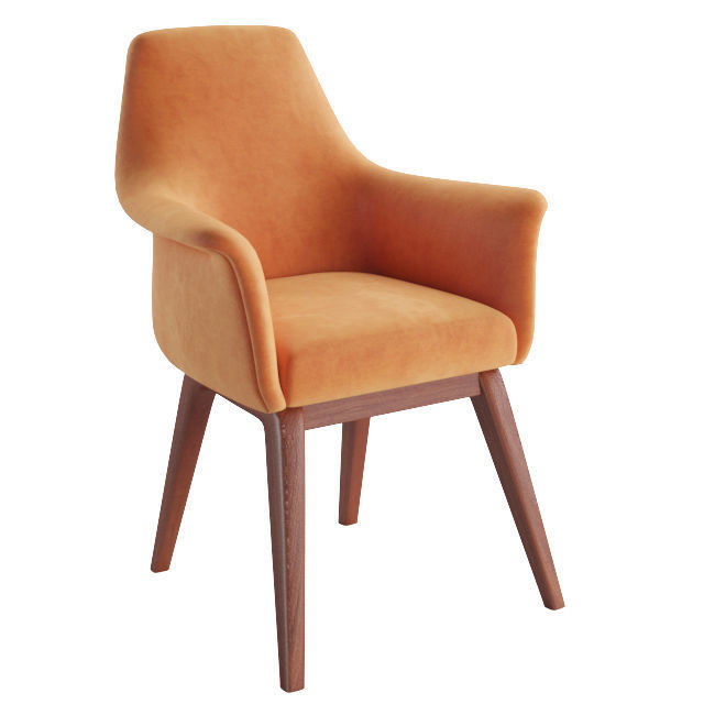 Viva wood Armchair 3D model_1