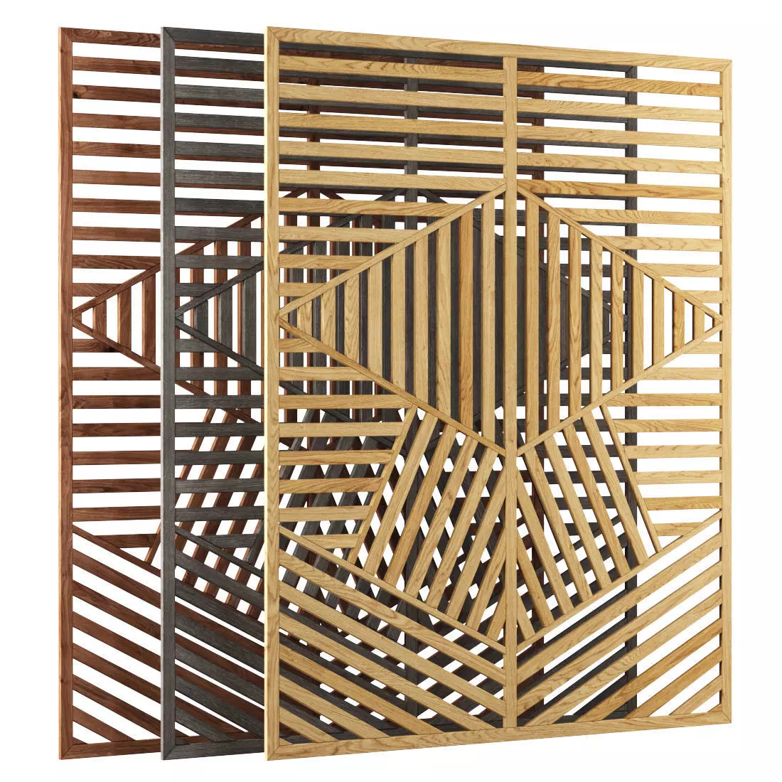 Wooden panel V2  Low-poly 3D model_0