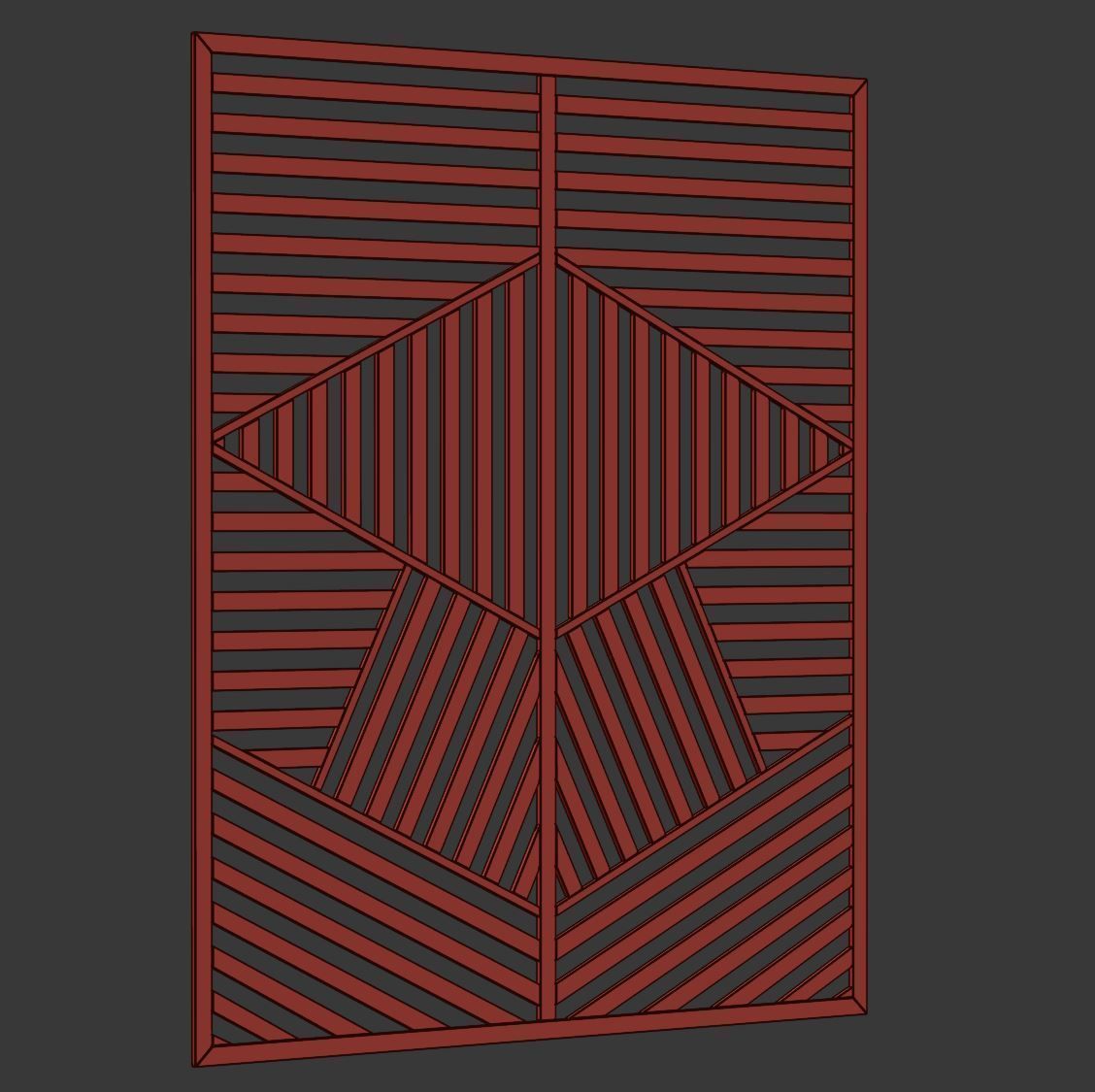 Wooden panel V2  Low-poly 3D model_4