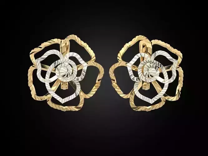 Flower earrings with edges