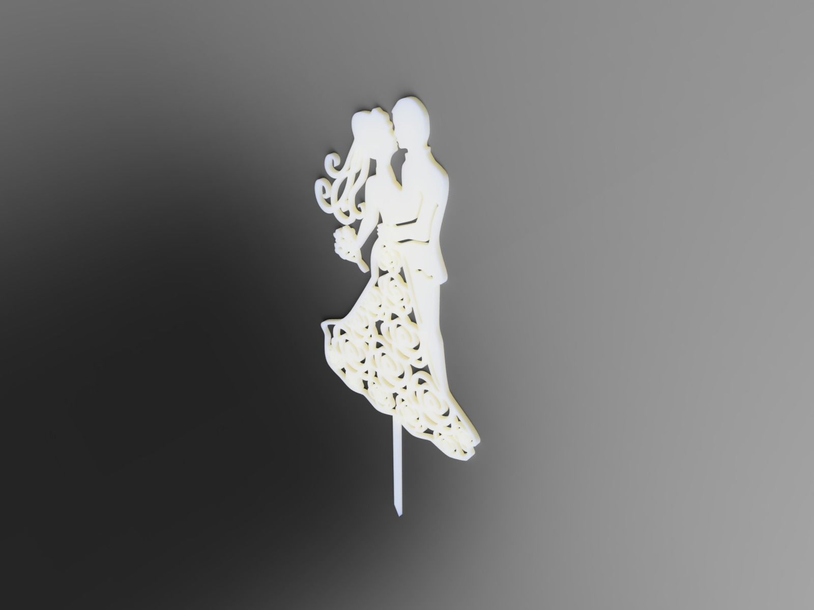 Wedding Couple Cake Topper 3D print model_1