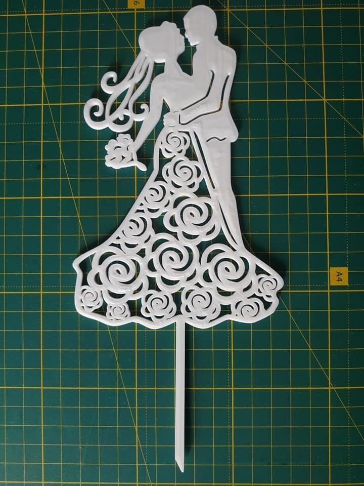Wedding Couple Cake Topper 3D print model_2