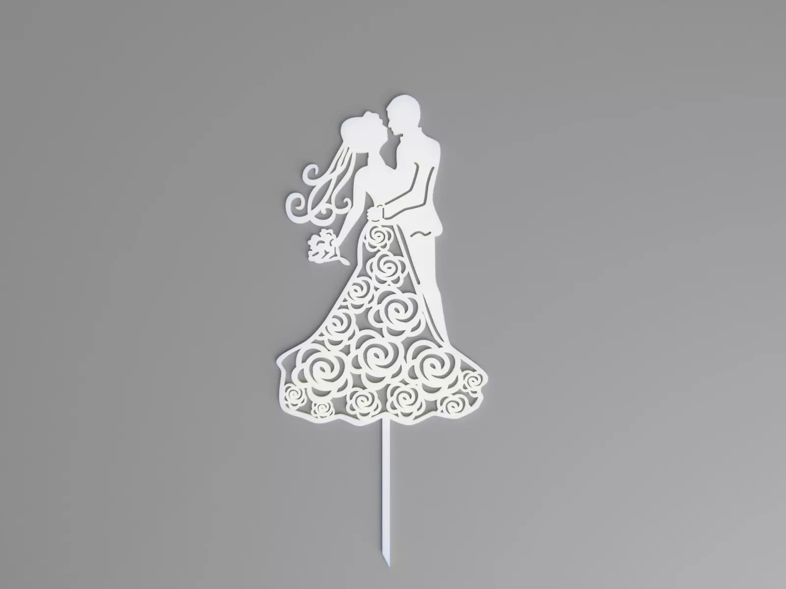 Wedding Couple Cake Topper 3D print model_0