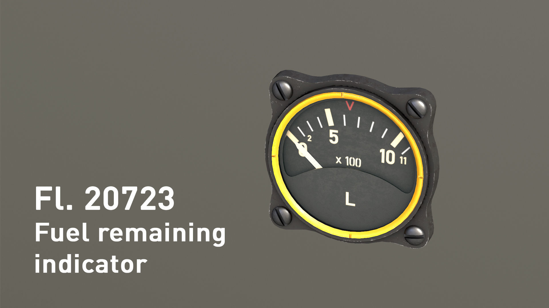 WWII German aircraft instruments Low-poly 3D model_17