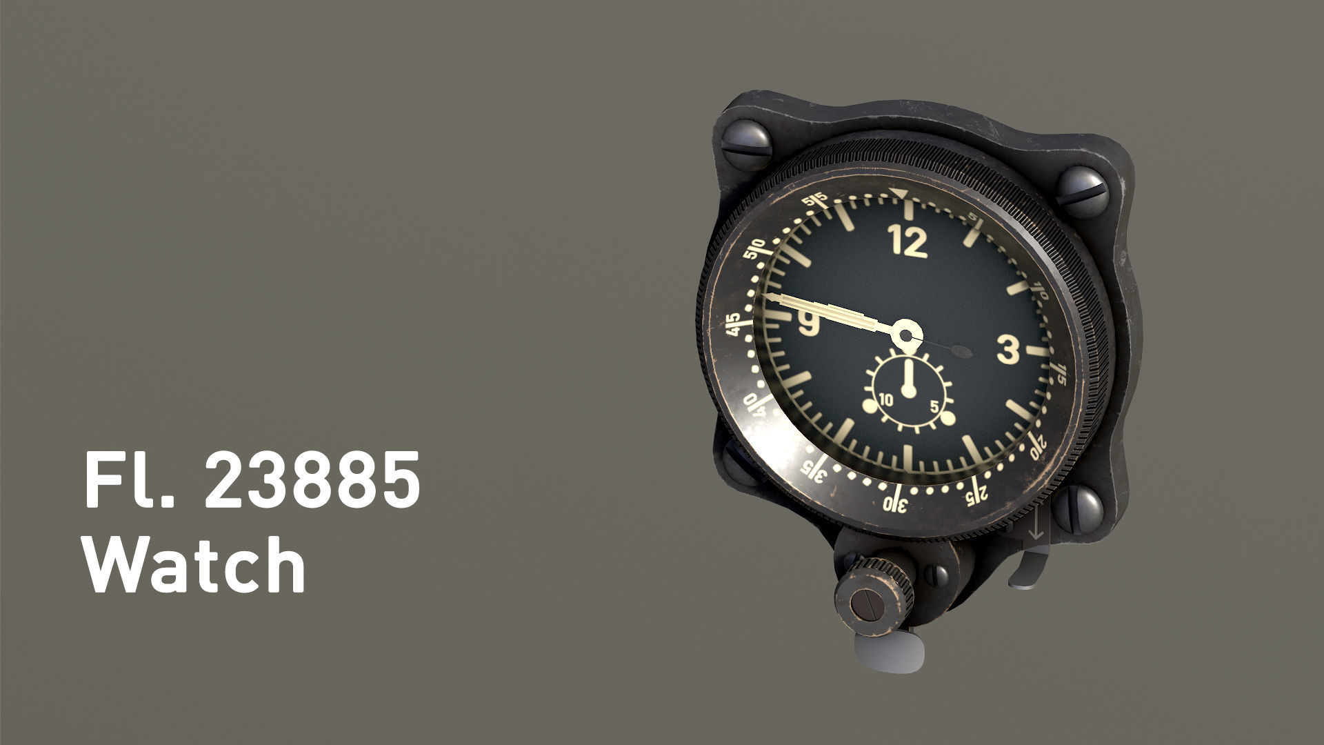 WWII German aircraft instruments Low-poly 3D model_3