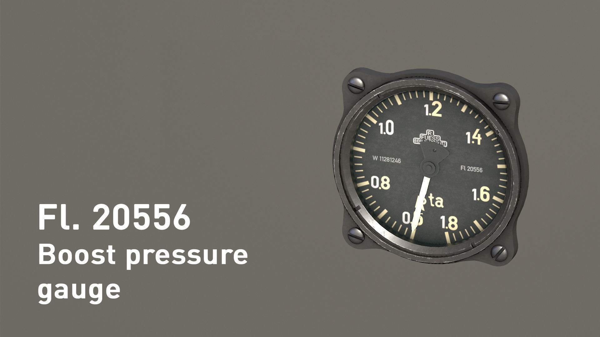 WWII German aircraft instruments Low-poly 3D model_11