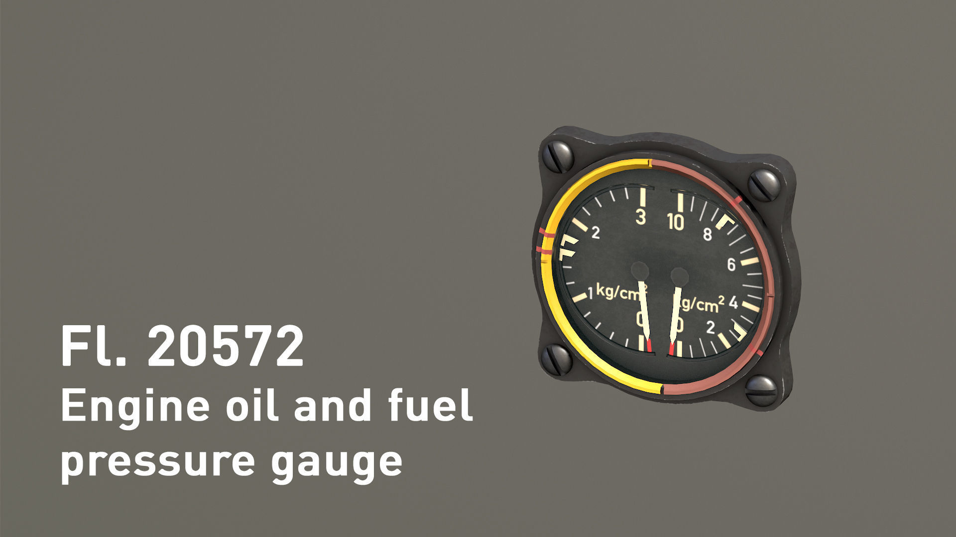 WWII German aircraft instruments Low-poly 3D model_12