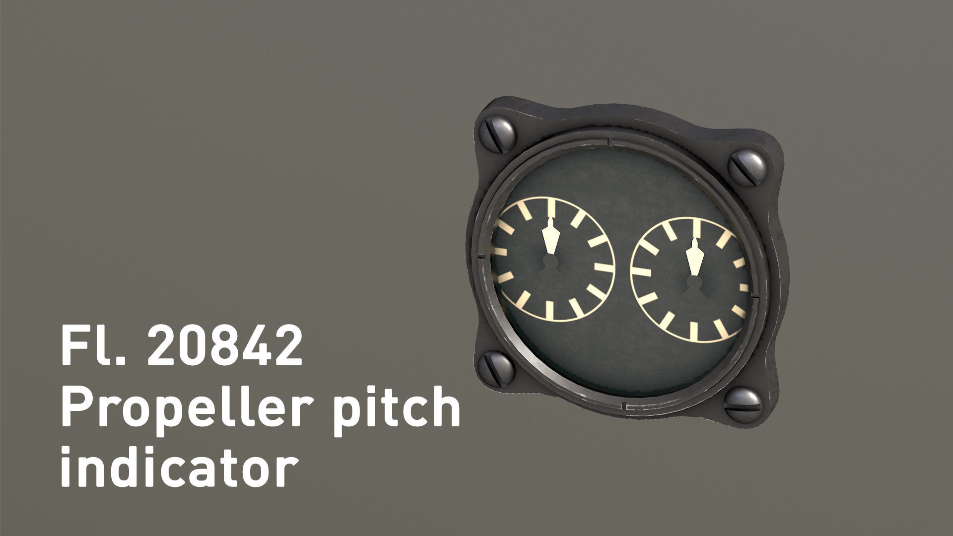 WWII German aircraft instruments Low-poly 3D model_13