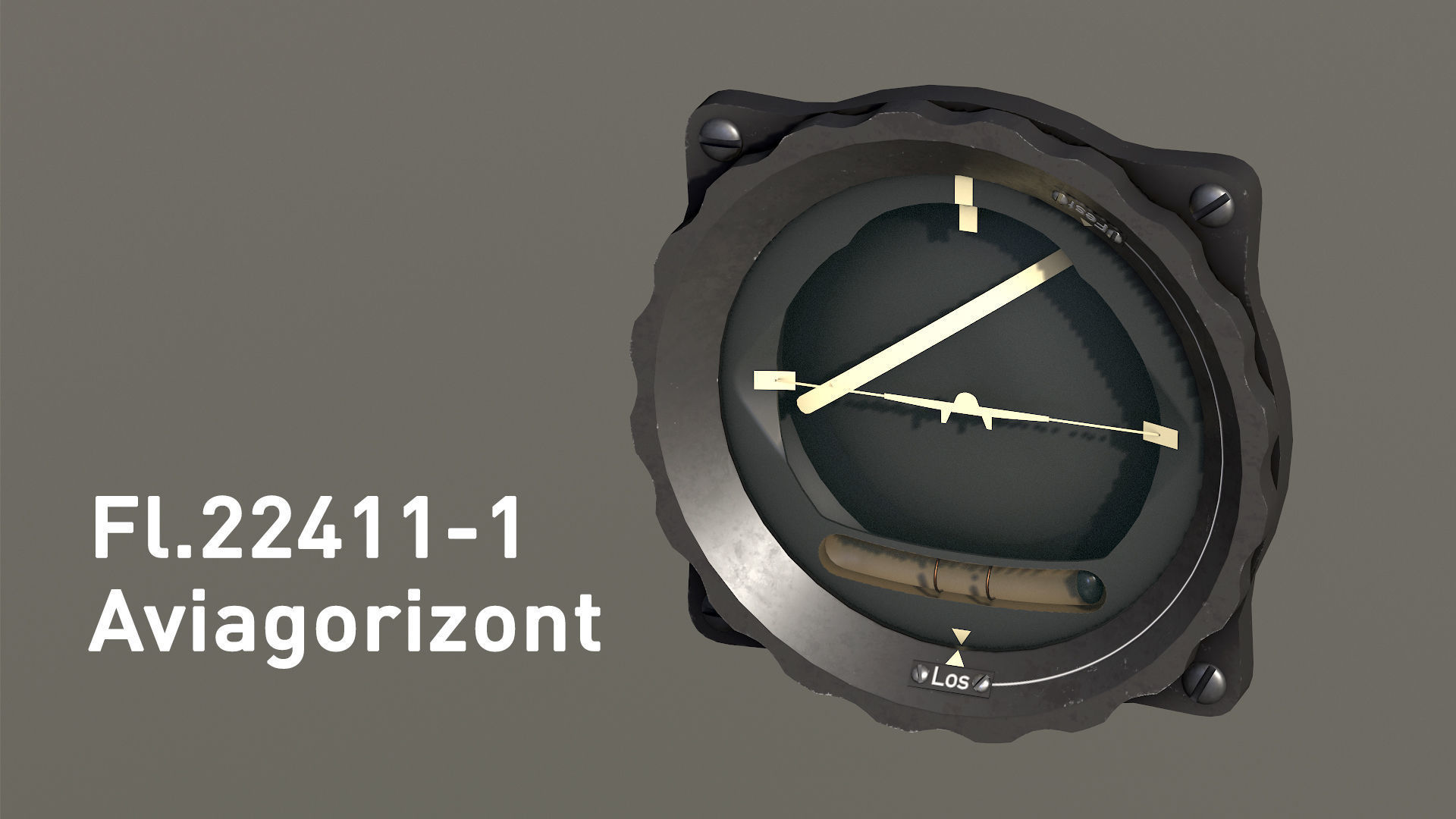 WWII German aircraft instruments Low-poly 3D model_6