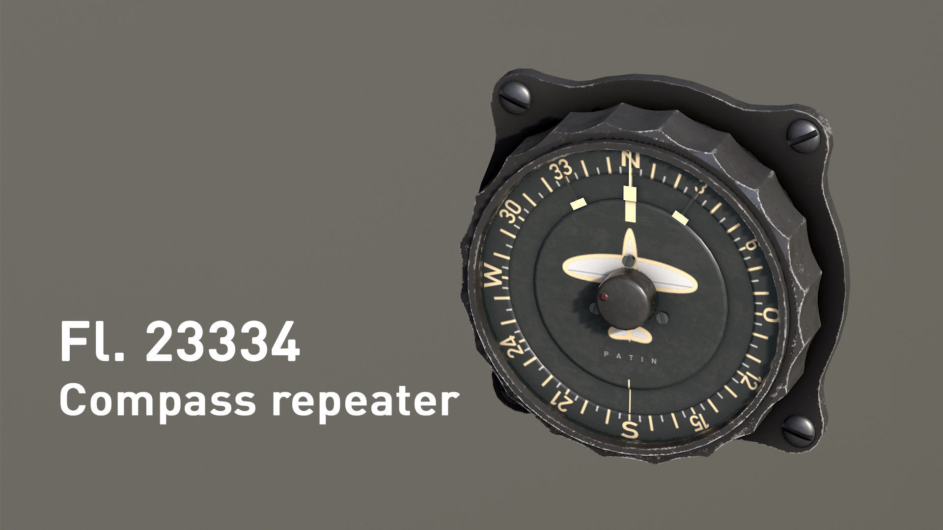 WWII German aircraft instruments Low-poly 3D model_5