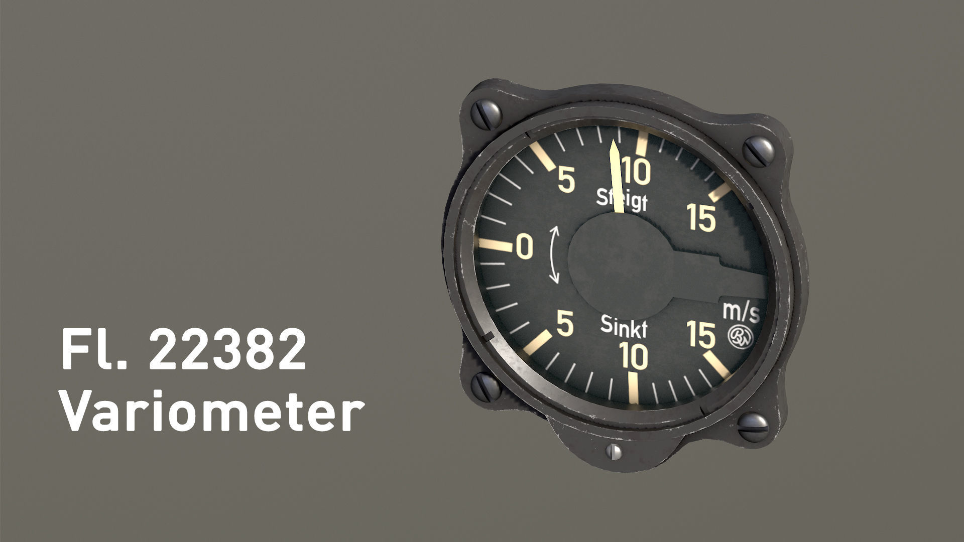 WWII German aircraft instruments Low-poly 3D model_7